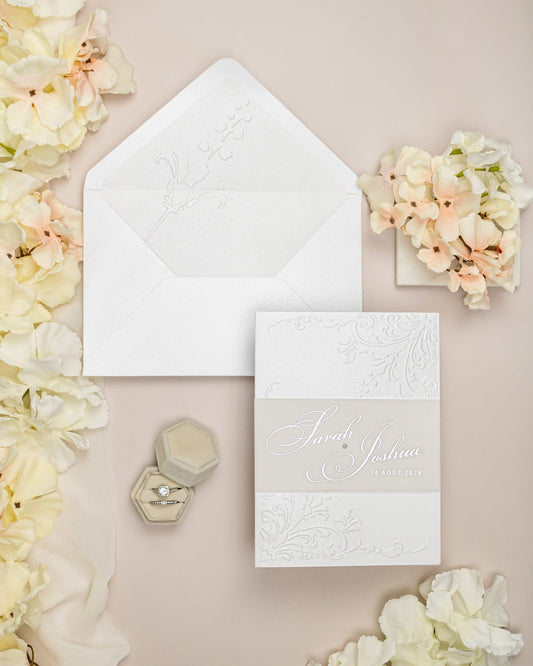"Camila" - Faire-part de mariage chic, élégant et romantique avec dorure or - Wedding stationery - Création Luxe Carterie Studio