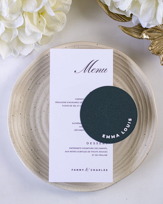Capucine - menu & marque - place - Menu - Luxe Carterie Studio