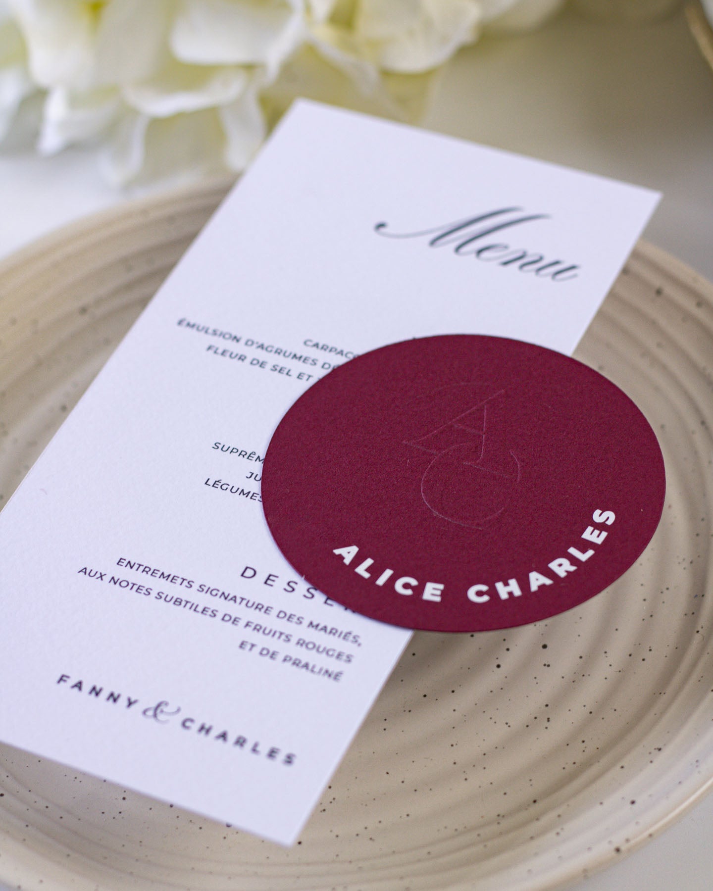 Capucine - menu & marque - place - Menu - Luxe Carterie Studio