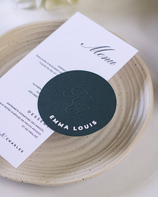 Capucine - menu & marque - place - Menu - Luxe Carterie Studio