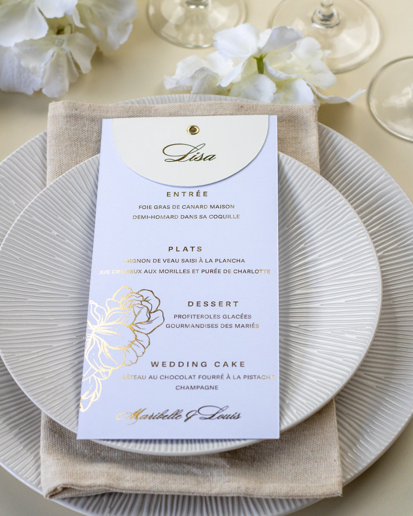 Carline - menu & marque - place - Menu - Luxe Carterie Studio