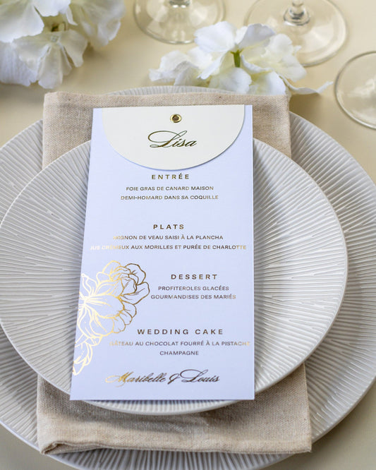 Carline - menu & marque - place - Menu - Luxe Carterie Studio