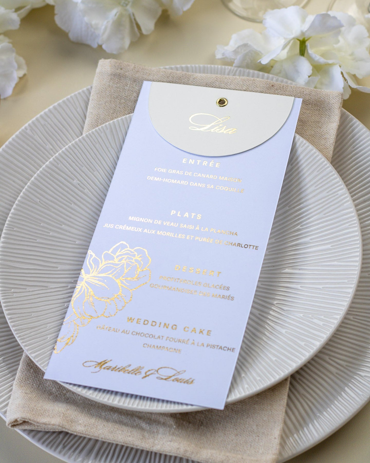 Carline - menu & marque - place - Menu - Luxe Carterie Studio
