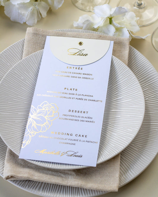 Carline - menu & marque - place - Menu - Luxe Carterie Studio