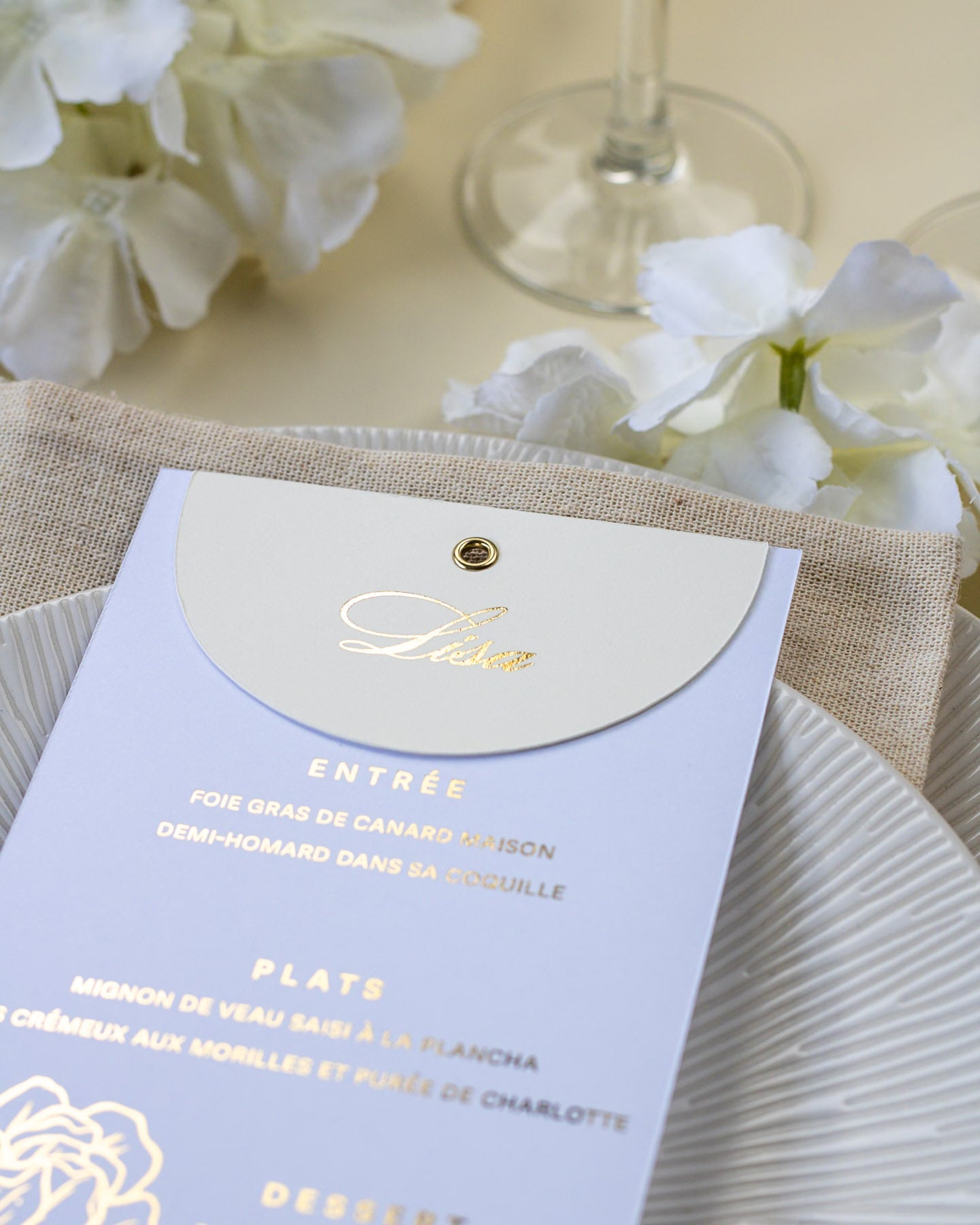 Carline - menu & marque - place - Menu - Luxe Carterie Studio