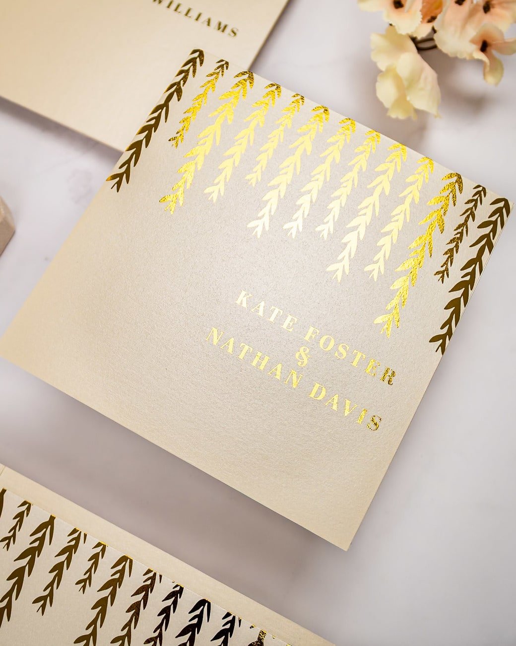 "Carly" - Faire-part de mariage chic, élégant et romantique avec dorure or - Wedding stationery - Création Luxe Carterie Studio