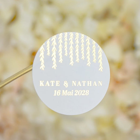 "Carly - Sticker" - Faire-part de mariage chic, élégant et romantique avec dorure or - Wedding stationery - Création Luxe Carterie Studio