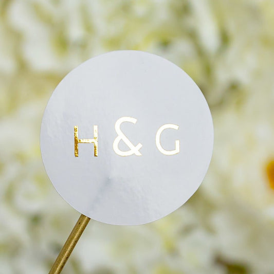"Carméla - Sticker" - Faire-part de mariage chic, élégant et romantique avec dorure or - Wedding stationery - Création Luxe Carterie Studio