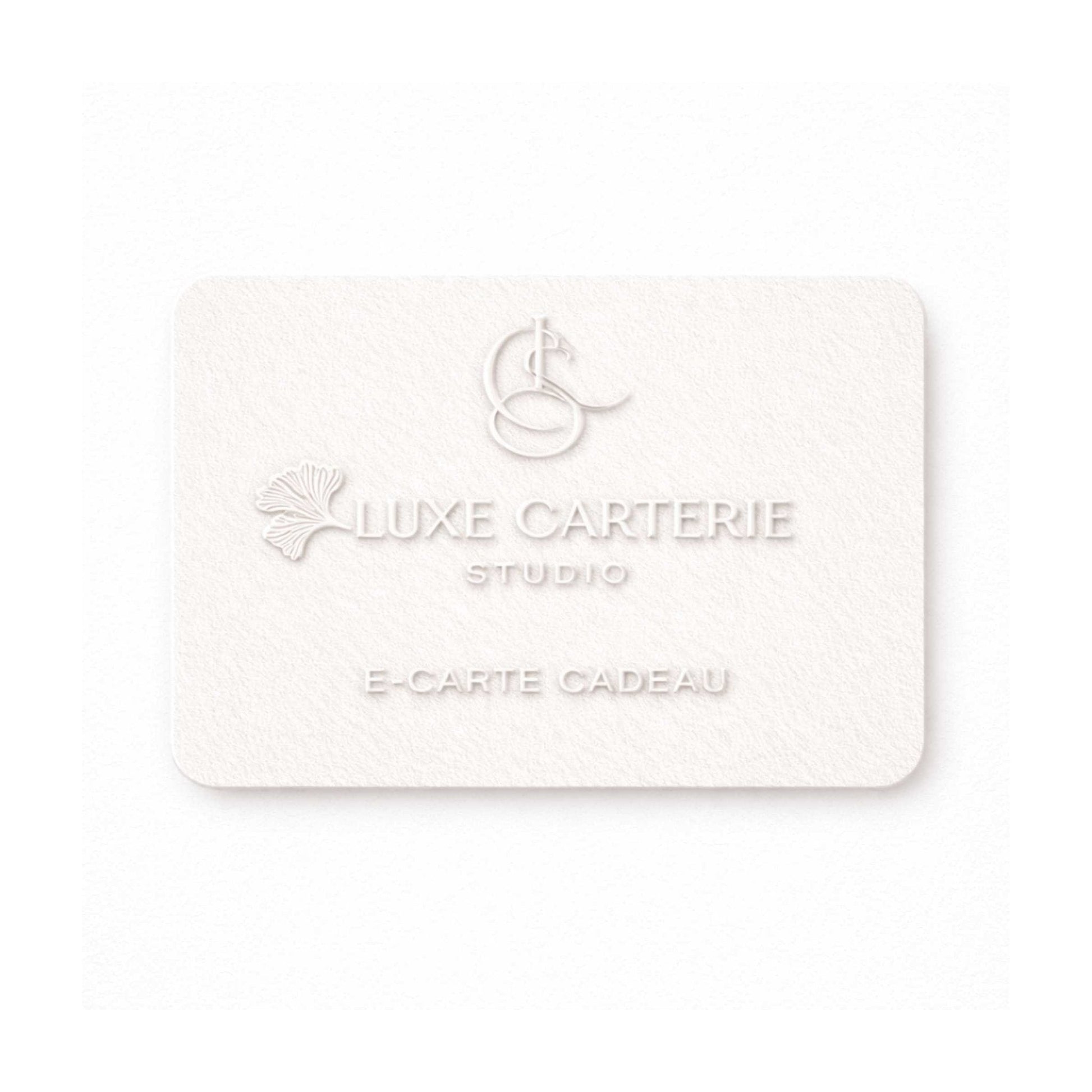 Carte - cadeau - 50 € - Luxe Carterie Studio