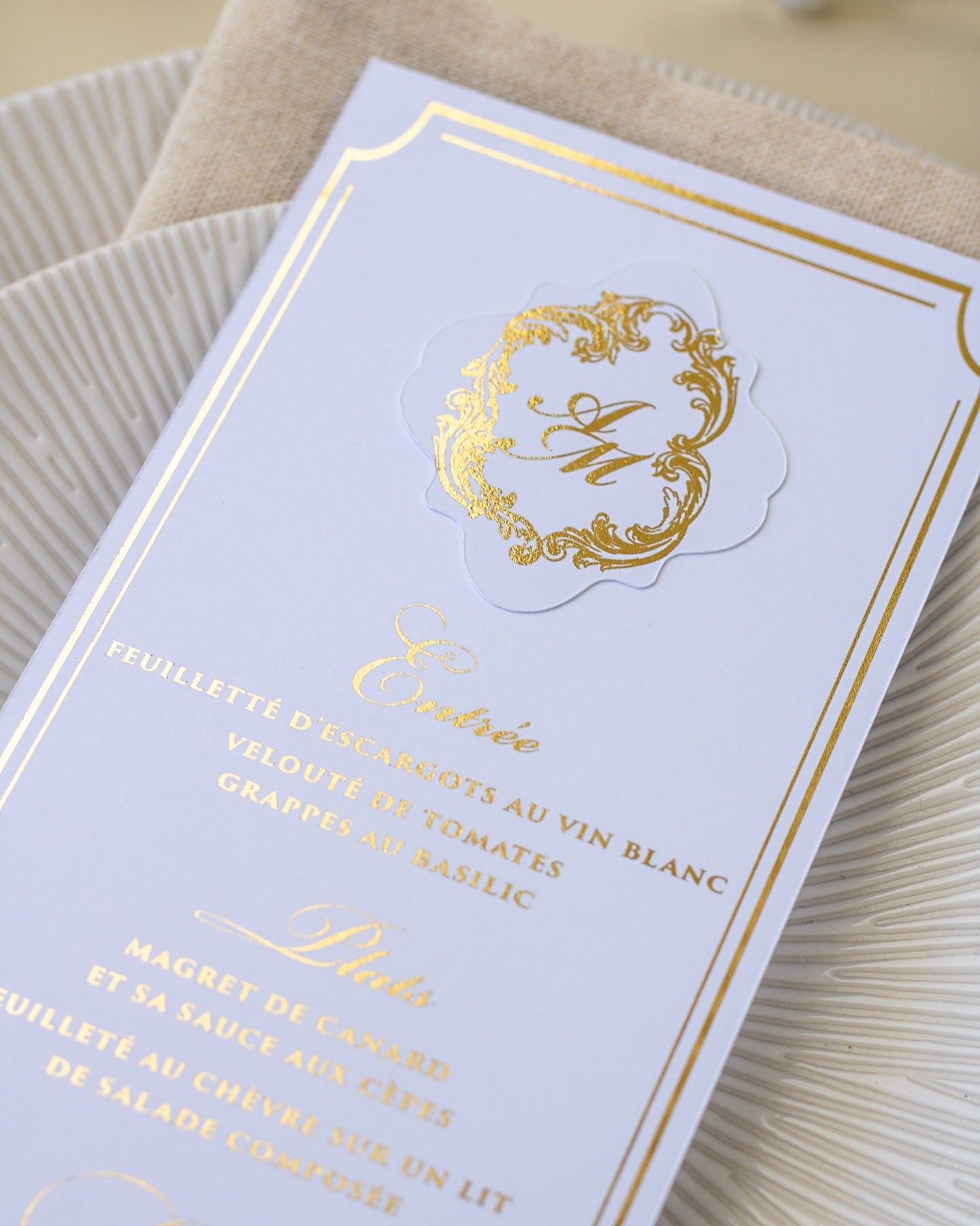 Chantelle - Menu - Menu - Luxe Carterie Studio