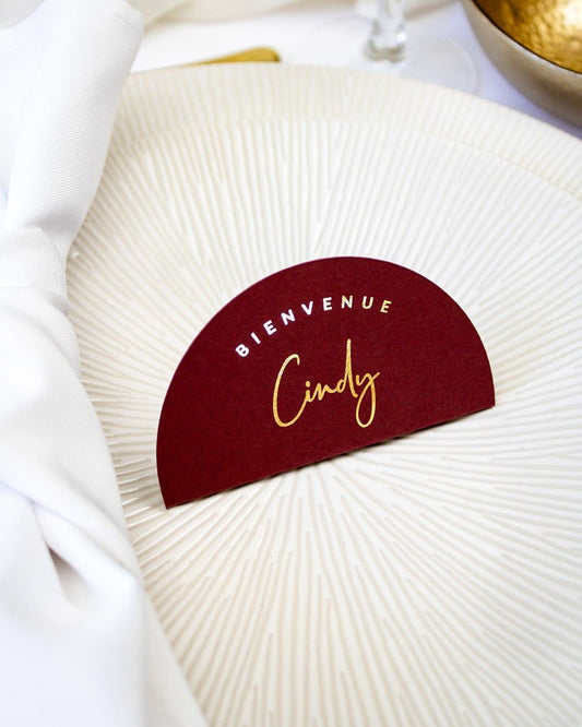 "Cierra - Marque-place" – Marque-place chic, élégant et romantique avec dorure or pour réception de mariage – Papeterie de mariage - Wedding stationery - Création Luxe Carterie Studio