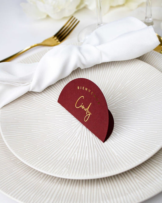 "Cierra - Marque-place" – Marque-place chic, élégant et romantique avec dorure or pour réception de mariage – Papeterie de mariage - Wedding stationery - Création Luxe Carterie Studio
