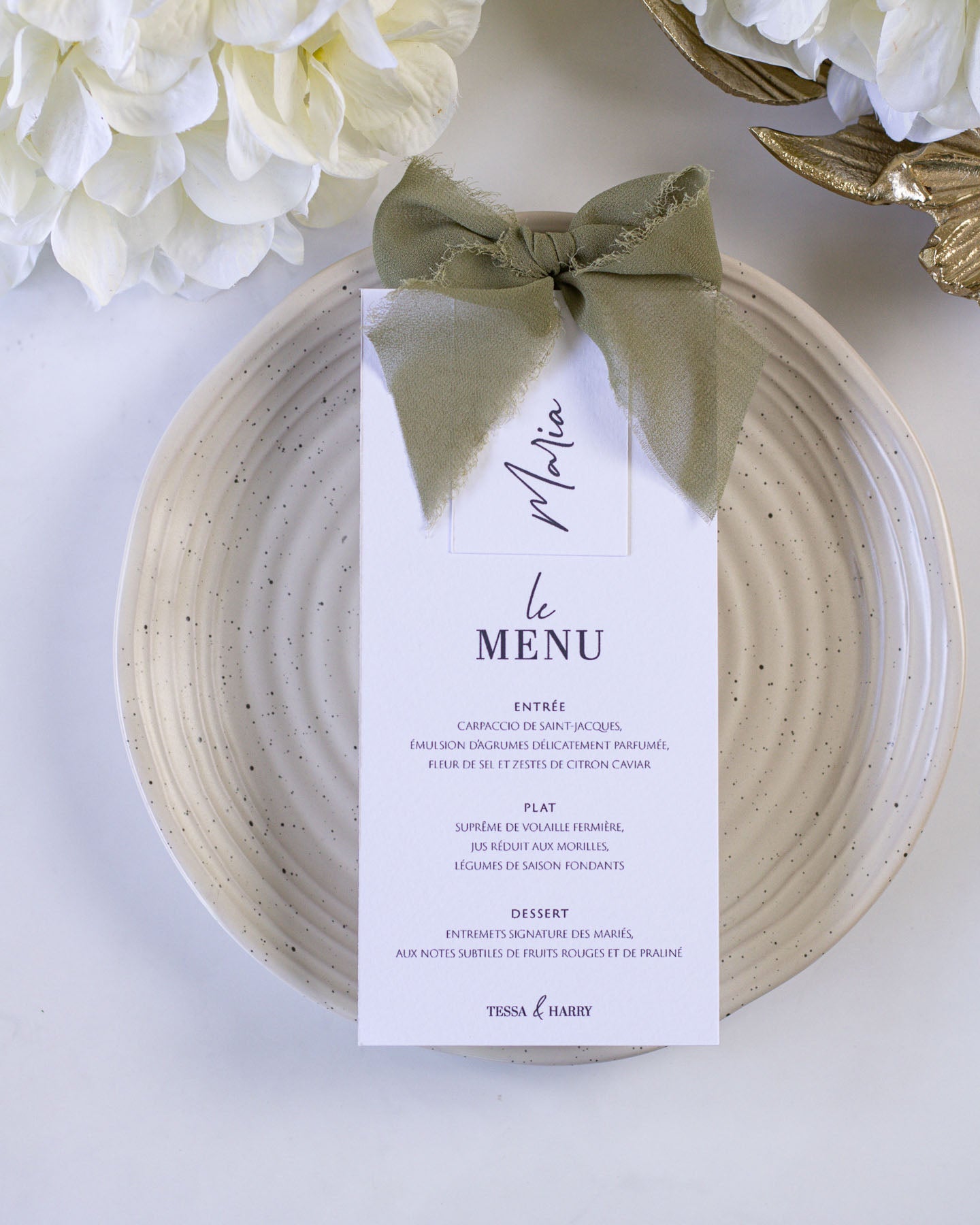 Clara - menu & marque - place - Menu - Luxe Carterie Studio