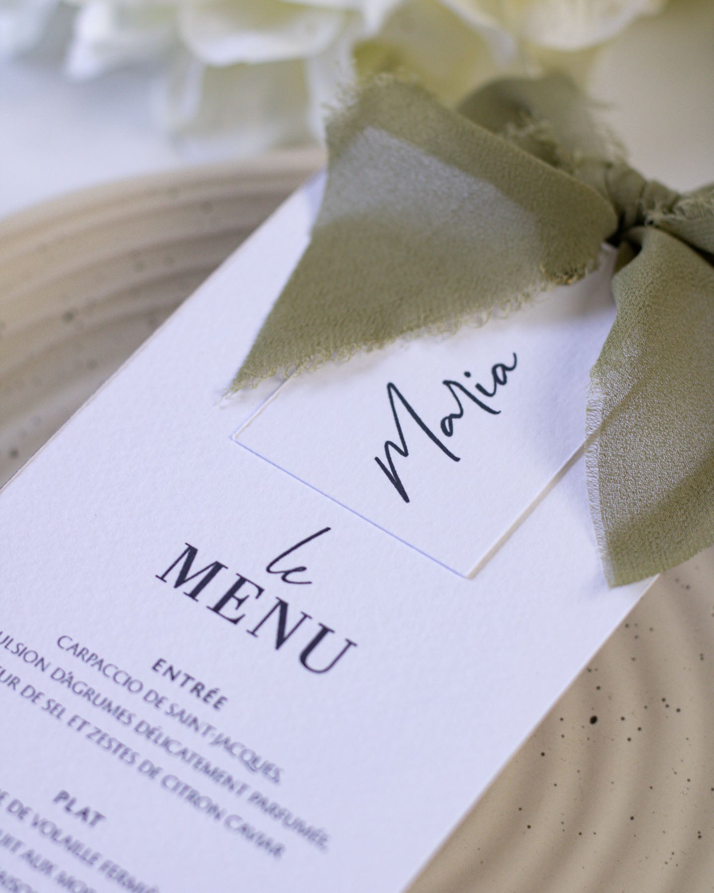 Clara - menu & marque - place - Menu - Luxe Carterie Studio