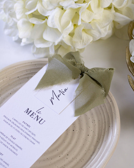 Clara - menu & marque - place - Menu - Luxe Carterie Studio