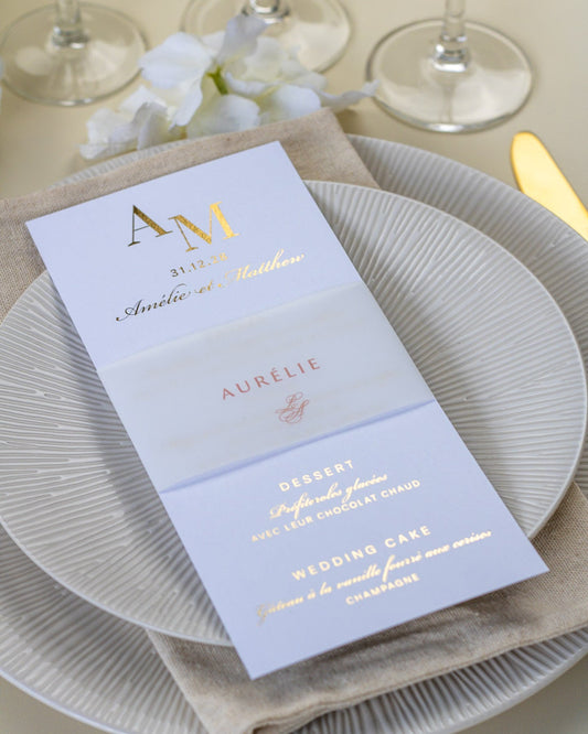 Cloé - menu & marque - place - Menu - Luxe Carterie Studio