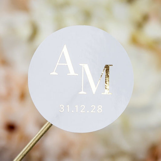 "Cloé - Sticker" - Faire-part de mariage chic, élégant et romantique avec dorure or - Wedding stationery - Création Luxe Carterie Studio