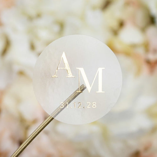 "Cloé - Sticker" - Faire-part de mariage chic, élégant et romantique avec dorure or - Wedding stationery - Création Luxe Carterie Studio