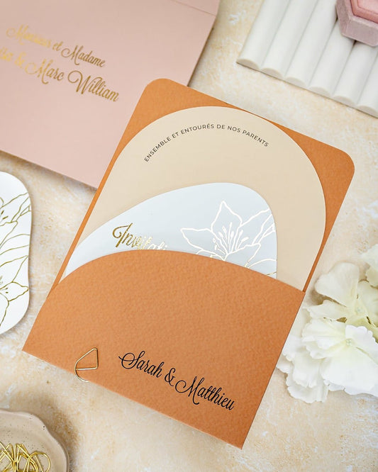 "Coeur" - Faire-part de mariage moderne, chic et élégant avec dorure or – Wedding stationery - Création Luxe Carterie Studio