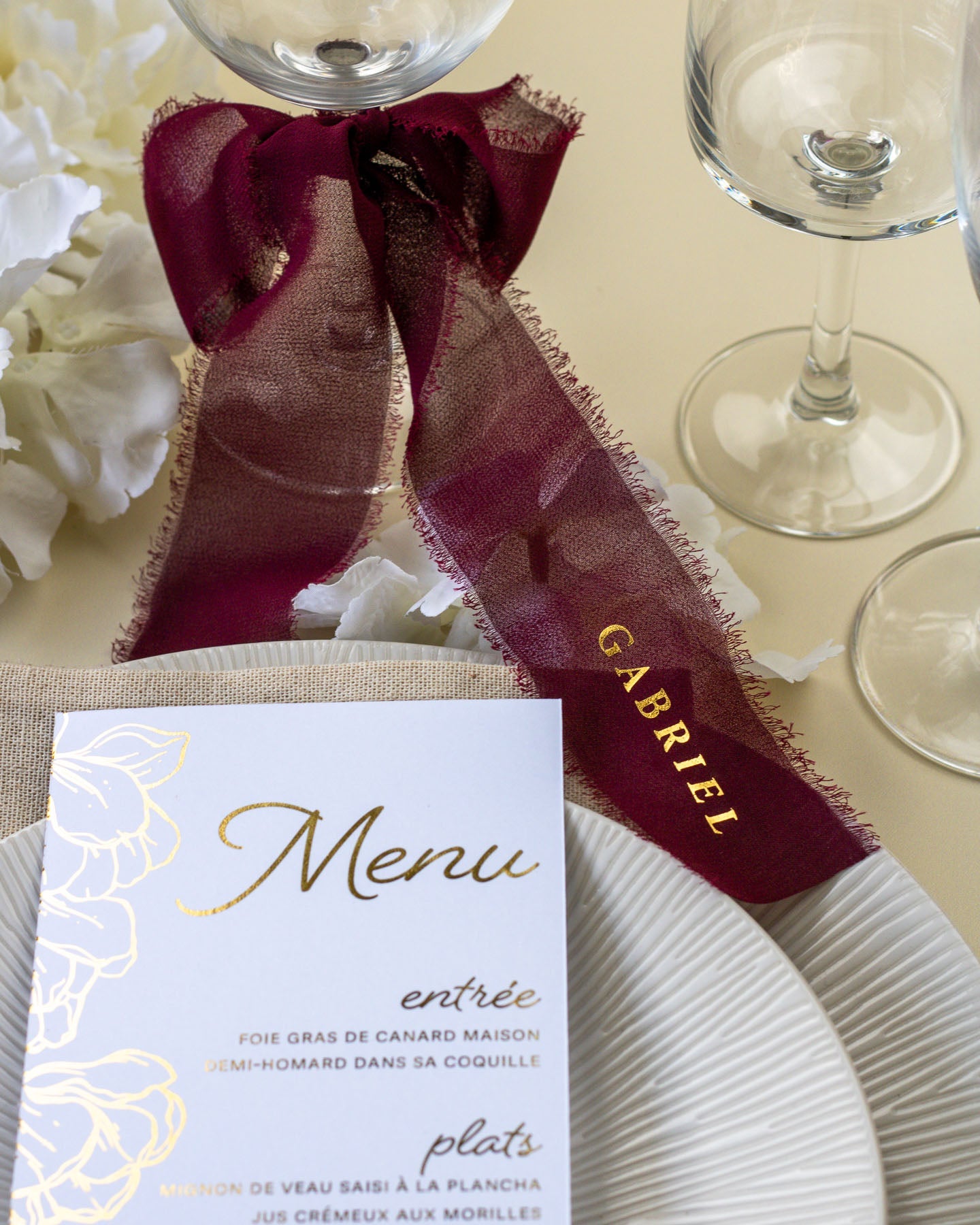 Cora - Ruban mousseline Marque - place - Marque - place - Luxe Carterie Studio
