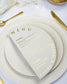 "Cria" - Menu de mariage chic et élégant avec dorure or pour réception de mariage – Papeterie de mariage - Wedding stationery - Création Luxe Carterie Studio