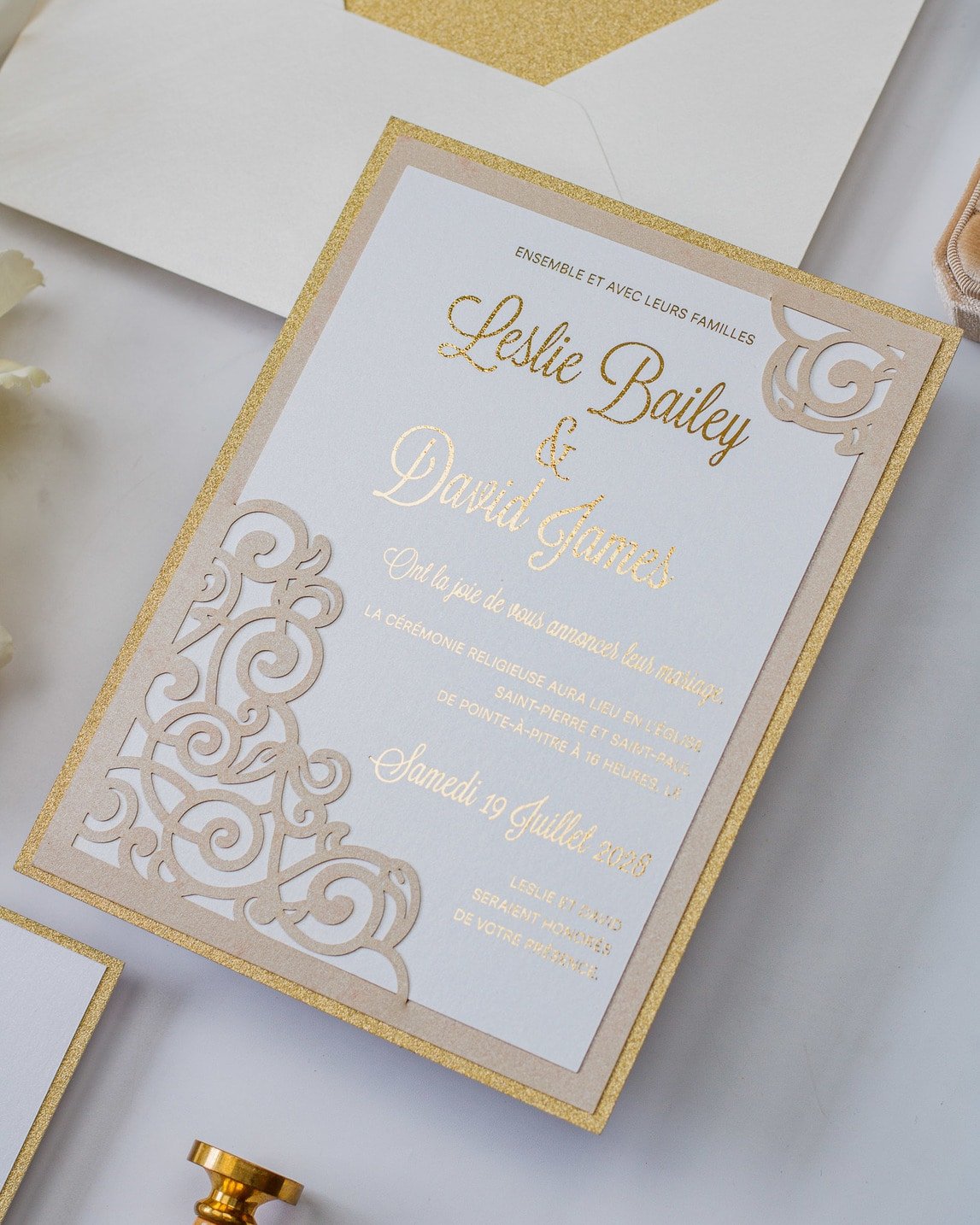 Dahlia - Faire - part - Faire - part seul - Sans enveloppe - Luxe Carterie Studio
