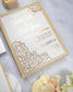 "Dahlia" - Faire-part de mariage laser cut élégant et romantique avec dorure or - Wedding stationery - Création Luxe Carterie Studio