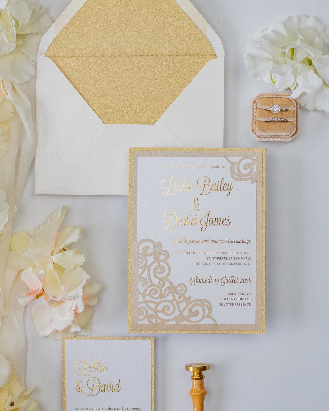 Dahlia - Faire - part - Faire - part seul - Sans enveloppe - Luxe Carterie Studio