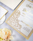 "Dahlia" - Faire-part de mariage laser cut élégant et romantique avec dorure or - Wedding stationery - Création Luxe Carterie Studio