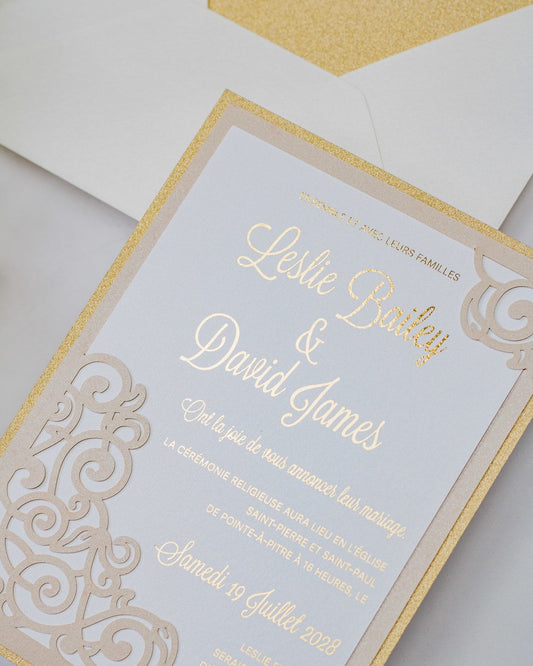 Dahlia - Faire - part - Faire - part seul - Sans enveloppe - Luxe Carterie Studio
