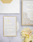 "Dahlia" - Faire-part de mariage laser cut élégant et romantique avec dorure or - Wedding stationery - Création Luxe Carterie Studio