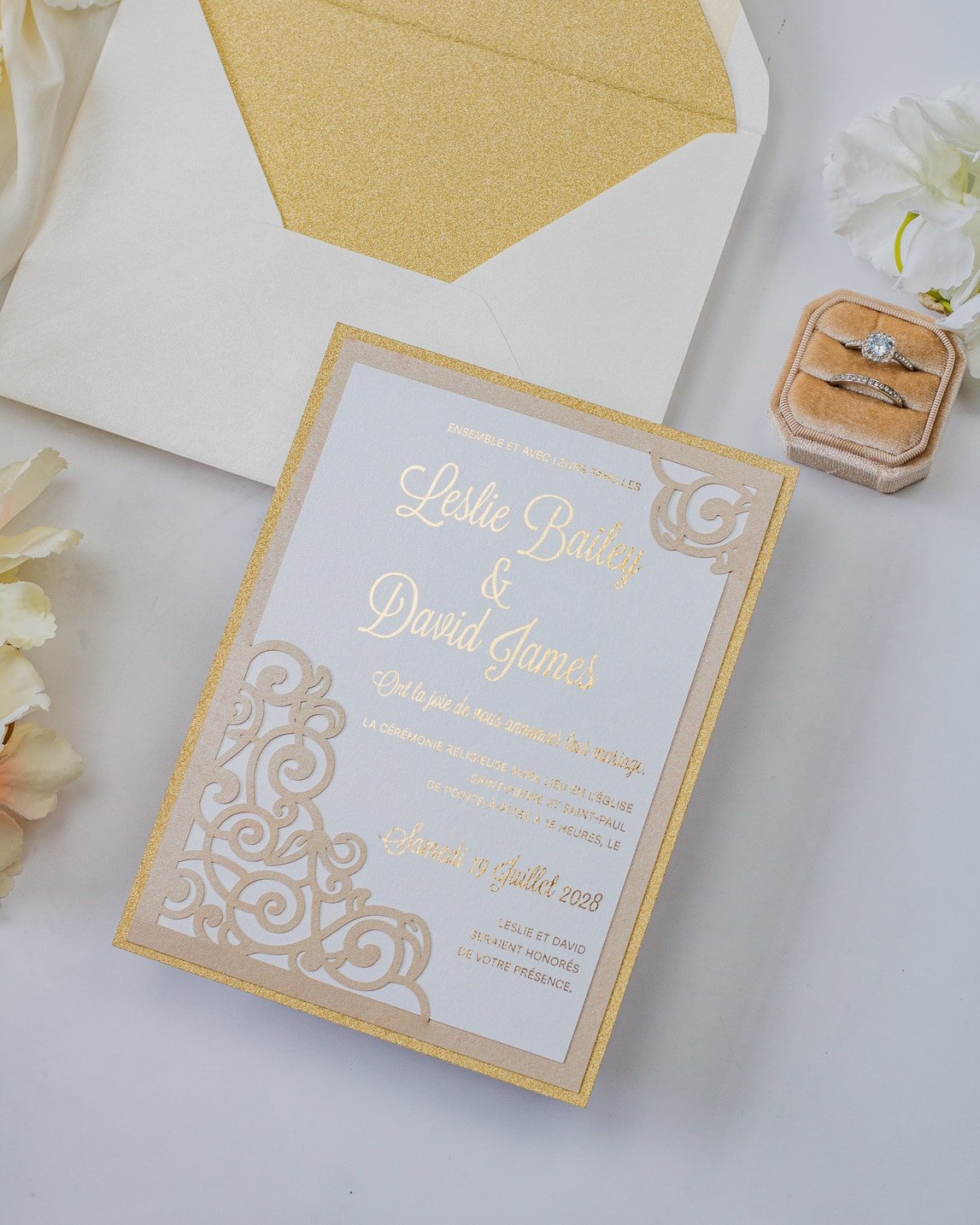 Dahlia - Faire - part - Faire - part seul - Sans enveloppe - Luxe Carterie Studio