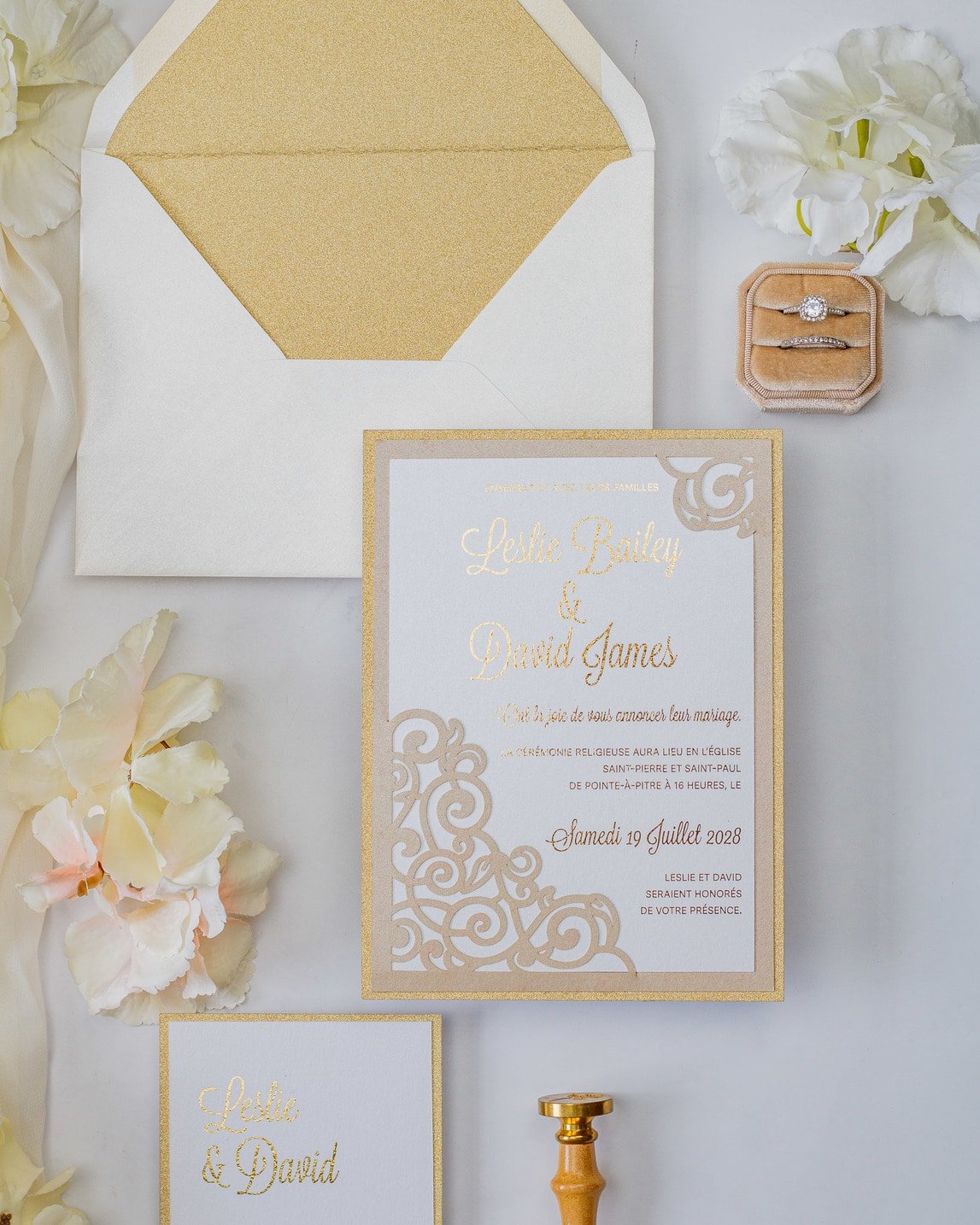 Dahlia - Faire - part - Faire - part seul - Sans enveloppe - Luxe Carterie Studio