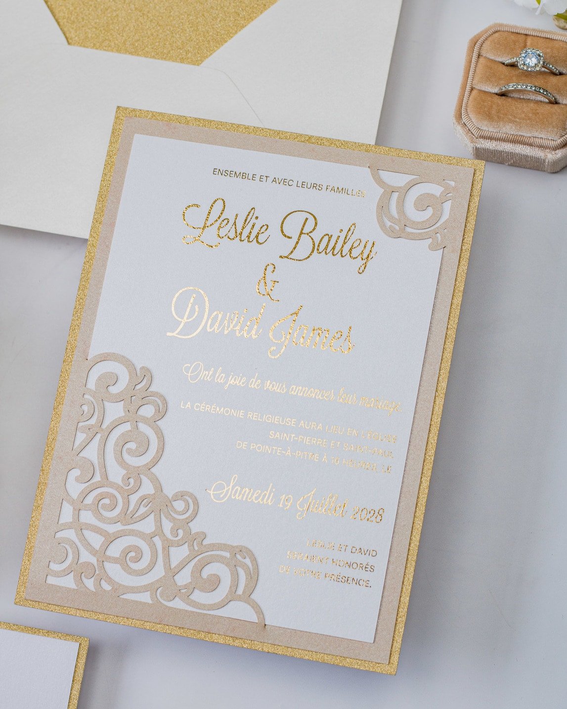 Dahlia - Faire - part - Faire - part seul - Sans enveloppe - Luxe Carterie Studio