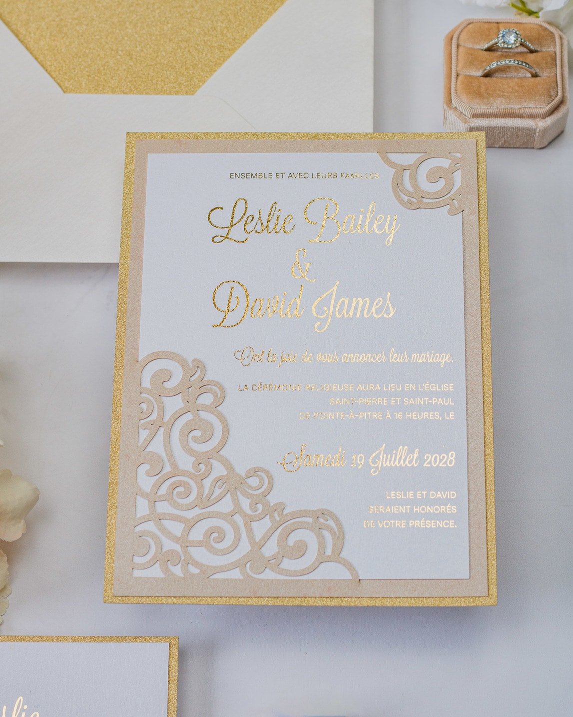 Dahlia - Faire - part - Faire - part seul - Sans enveloppe - Luxe Carterie Studio