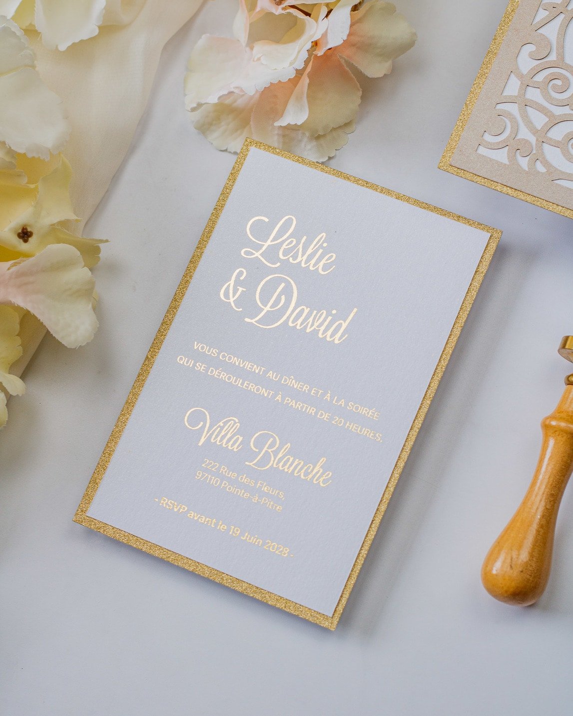Dahlia - Faire - part - Faire - part seul - Sans enveloppe - Luxe Carterie Studio