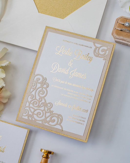 Dahlia - Faire - part - Faire - part seul - Sans enveloppe - Luxe Carterie Studio