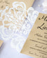 "Délicate" - Faire-part de mariage laser cut élégant et romantique avec dorure or - Wedding stationery - Création Luxe Carterie Studio