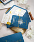 "Donya - Passeport" - Faire-part de mariage passeport, wedding destination, chic, original et romantique avec dorure or - Création Luxe Carterie Studio