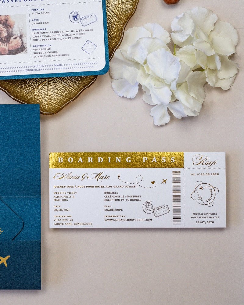 Donya - Passeport - Echantillon - Faire - part - Luxe Carterie Studio