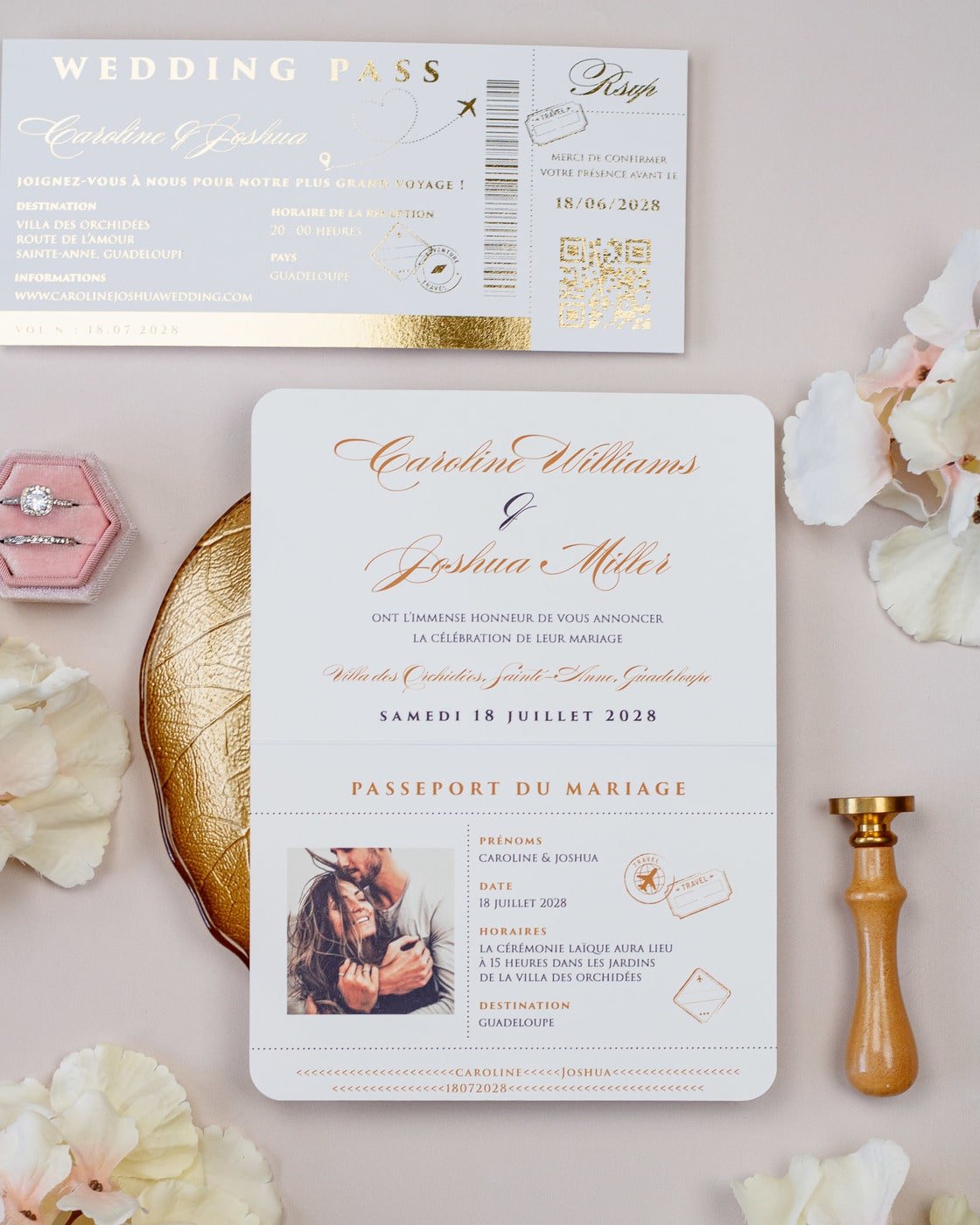 Eda - Passeport - Echantillon - Faire - part - Luxe Carterie Studio