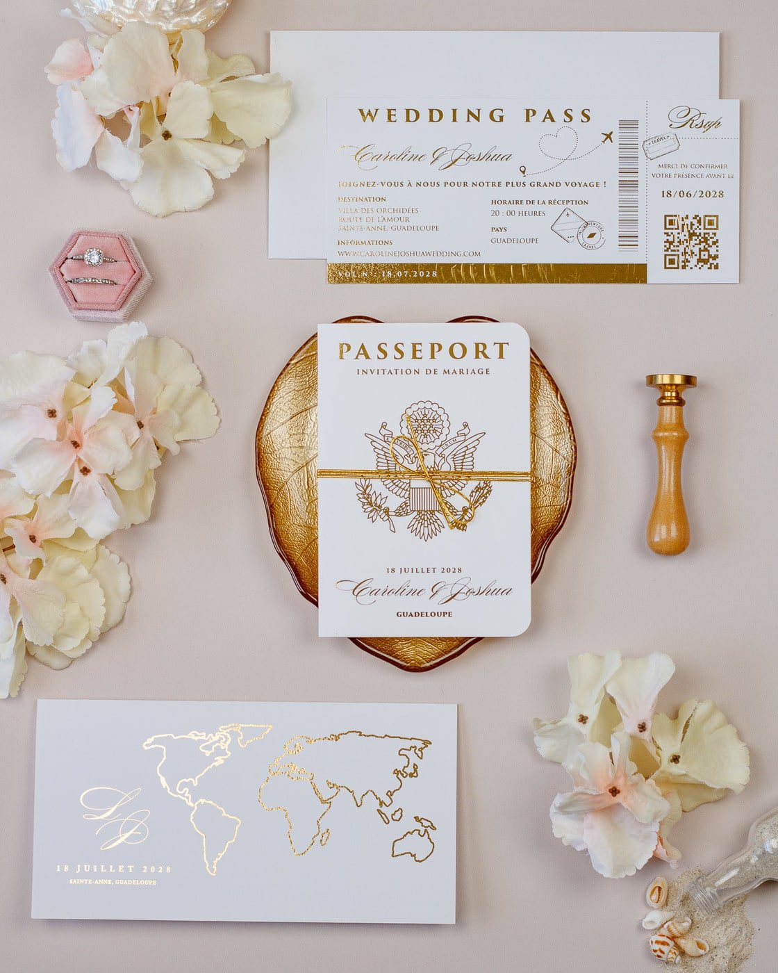 Eda - Passeport - Echantillon - Faire - part - Luxe Carterie Studio