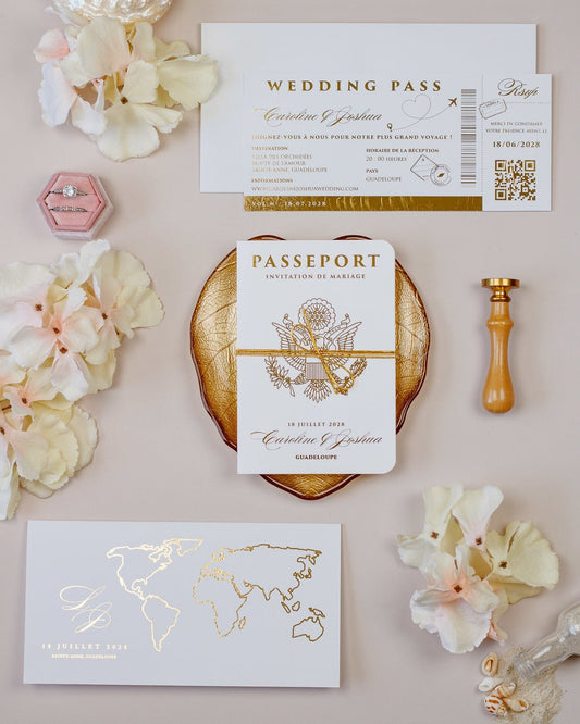 Eda - Passeport - Echantillon - Faire - part - Luxe Carterie Studio