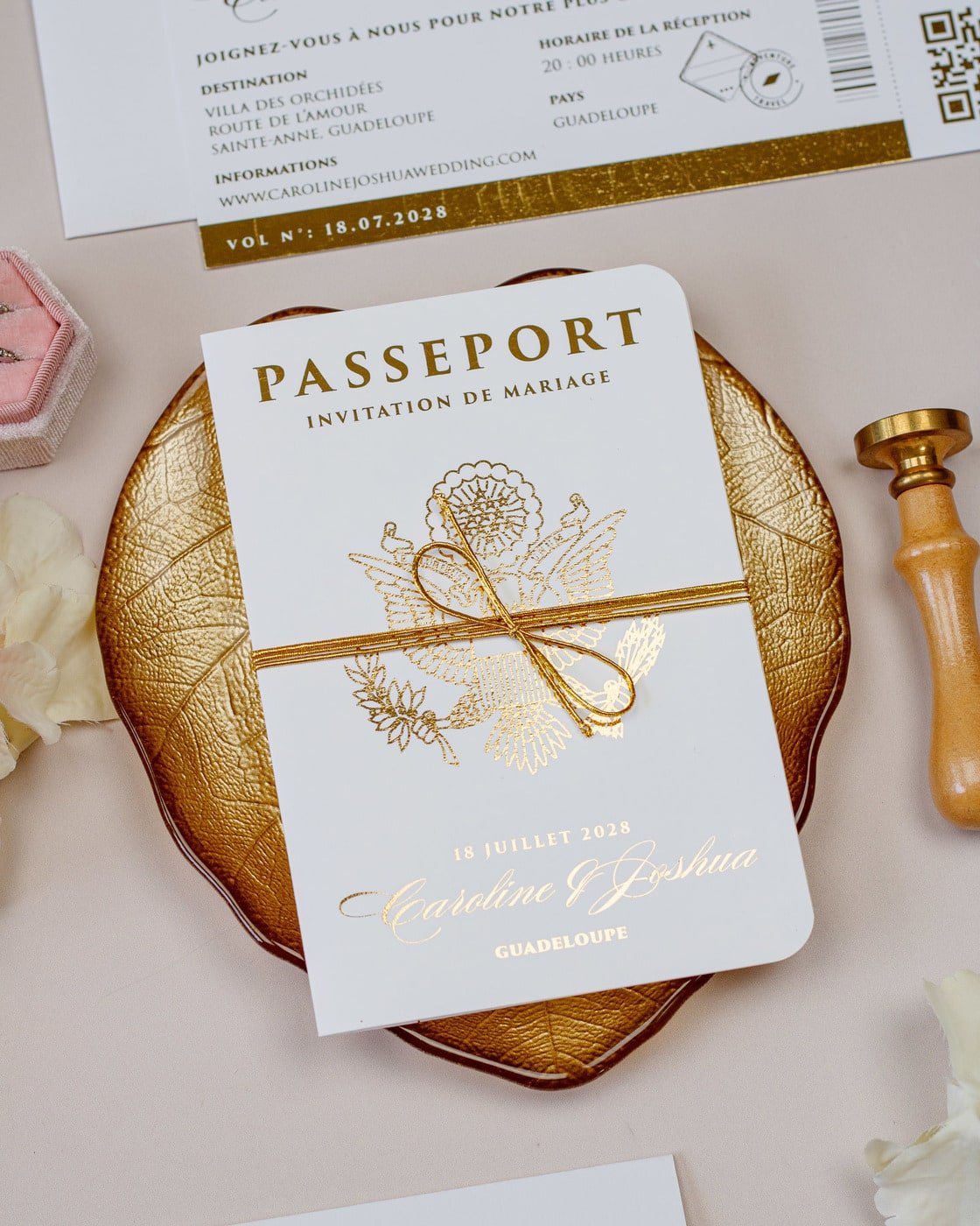 Eda - Passeport - Echantillon - Faire - part - Luxe Carterie Studio