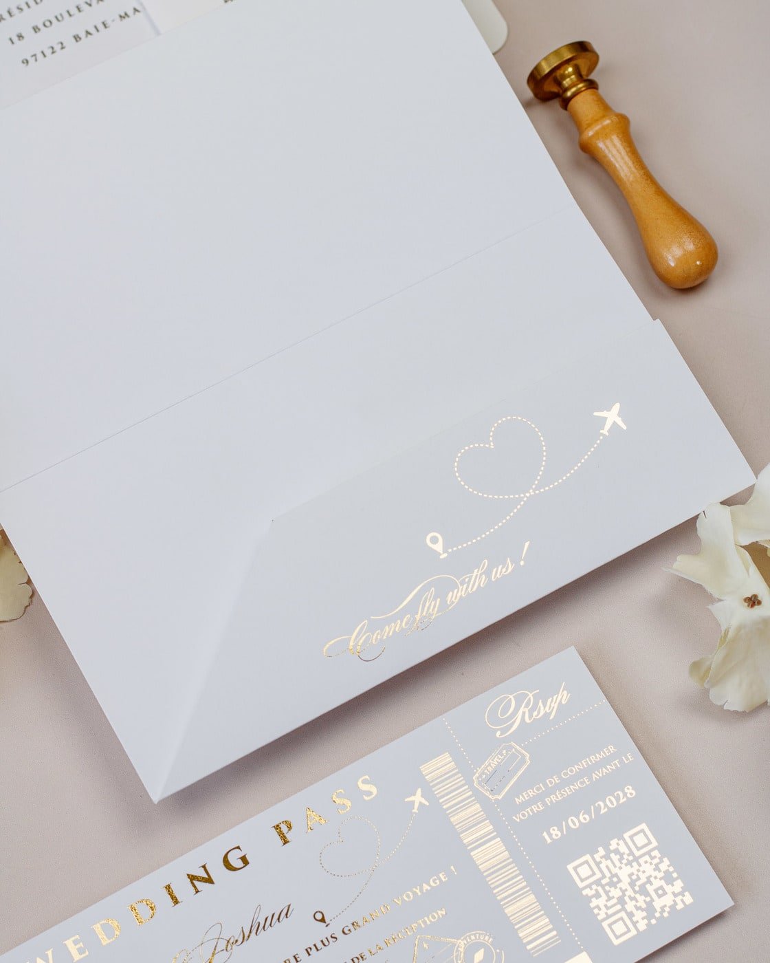 Eda - Passeport - Echantillon - Faire - part - Luxe Carterie Studio