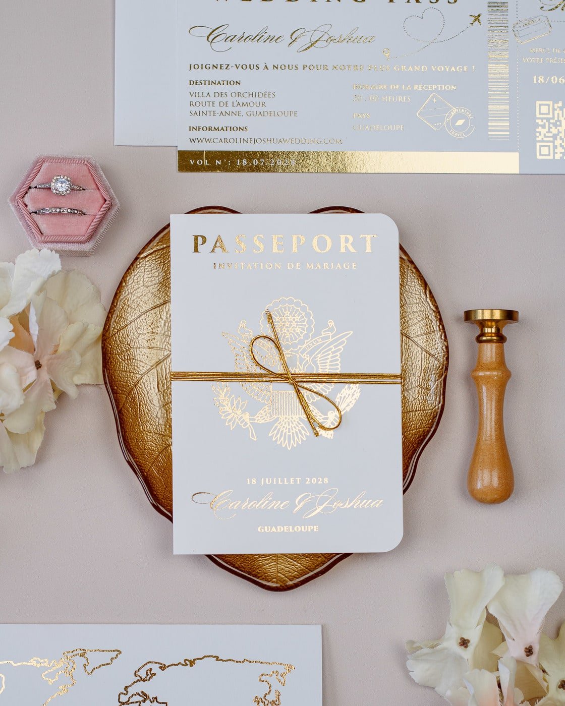 Eda - Passeport - Echantillon - Faire - part - Luxe Carterie Studio