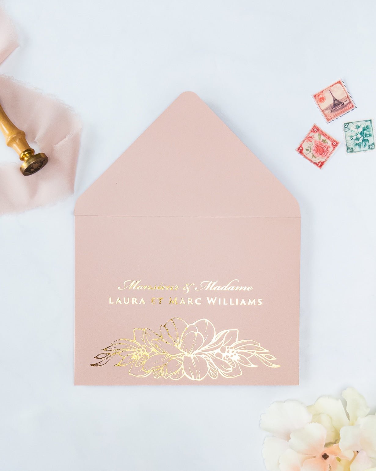 ELANCEA - Enveloppe épaisse avec Dorure - Enveloppe - 12 cm x 16.5 cm - Luxe Carterie Studio