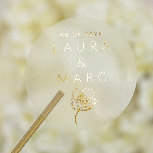"Elisa - Sticker" - Faire-part de mariage chic, élégant et romantique avec dorure or - Wedding stationery - Création Luxe Carterie Studio