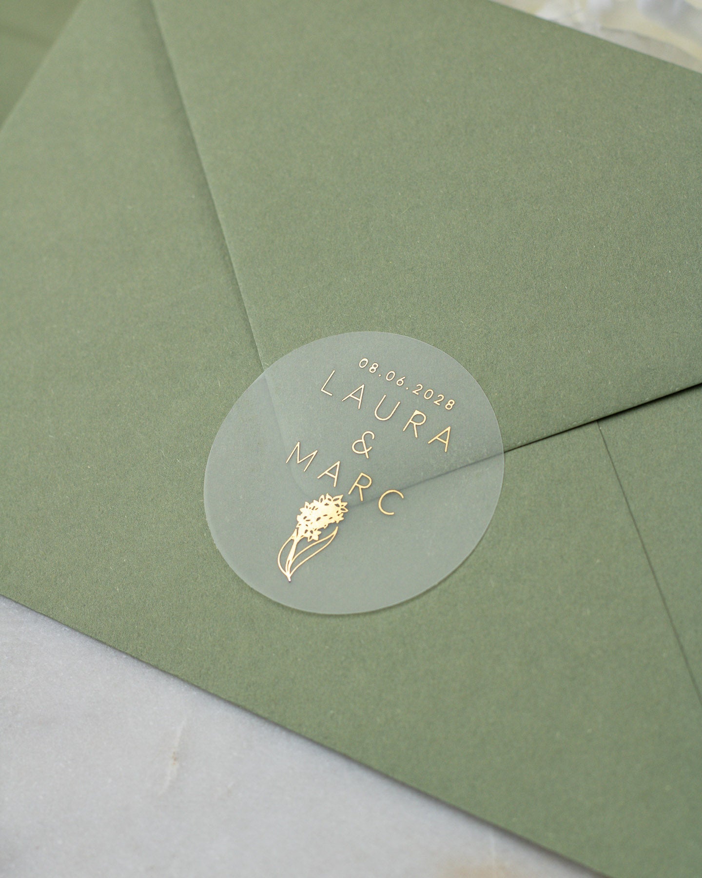 Elisa - Sticker (lot de 15) - Stickers étiquettes - 4 cm - Lot de 15 - Luxe Carterie Studio