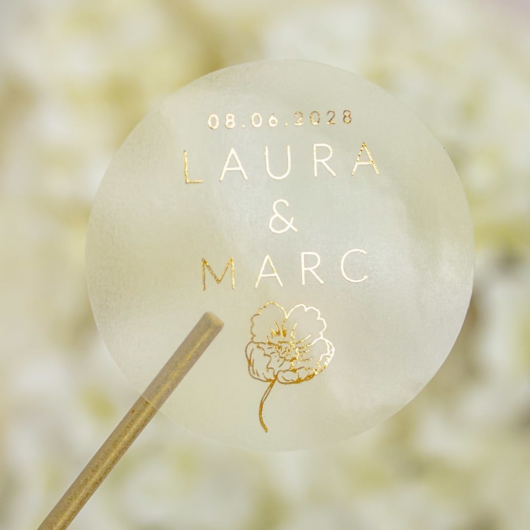 Elisa - Sticker (lot de 15) - Stickers étiquettes - 4 cm - Lot de 15 - Luxe Carterie Studio